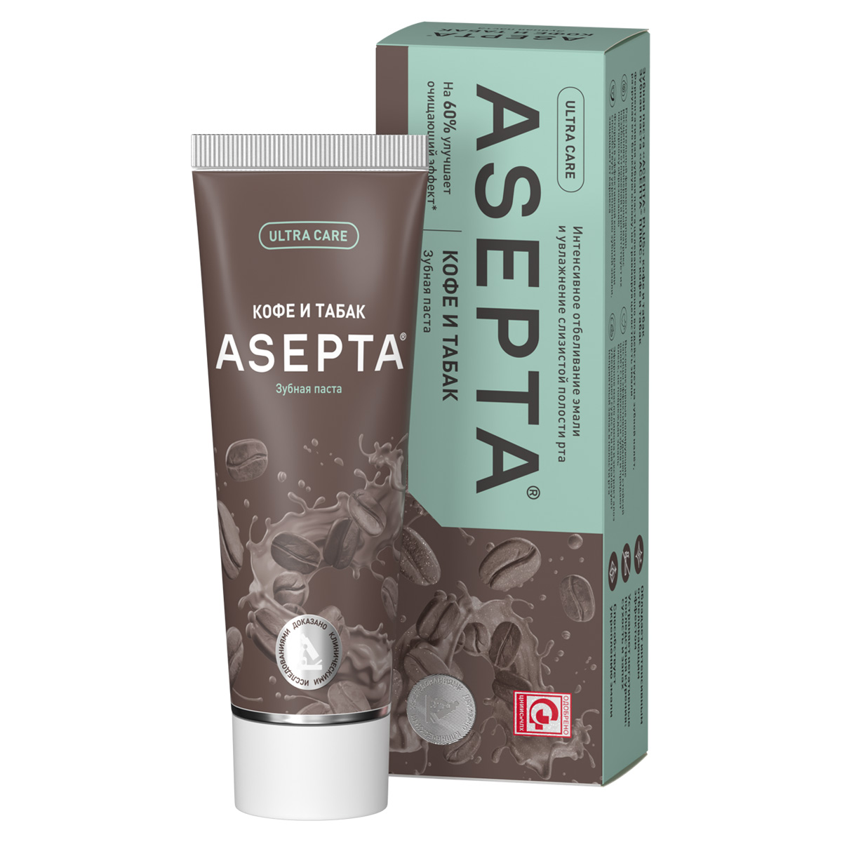 Зубная паста Асепта, Кофе и табак
Зубная паста Асепта, Кофе и табак