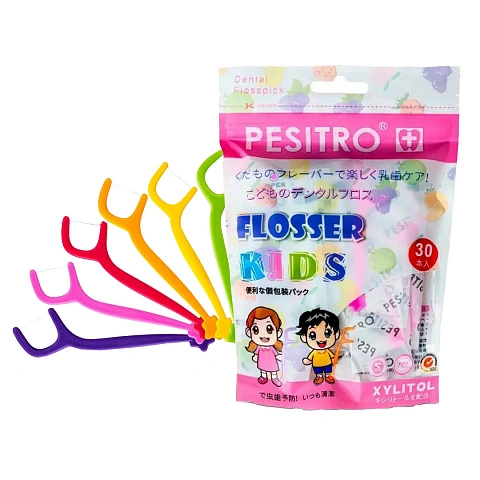 Детская зубная нить Pesitro Flosser Kids с ксилитом, 30 шт - изображение 1