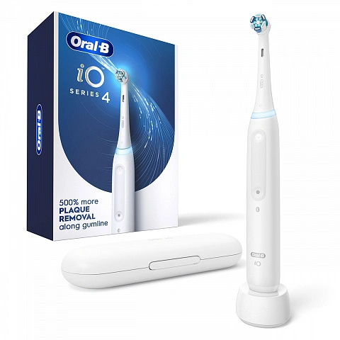 Электрическая зубная щётка Oral-B iO Series 4 iOG4.1B6.2DK White + дорожный чехол - изображение 1
