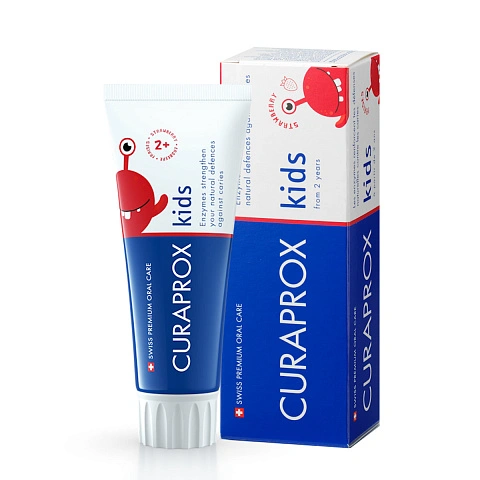 Зубная паста CURAPROX Kids 950 ppm со вкусом клубники (с 2 лет), 60 мл - изображение 1