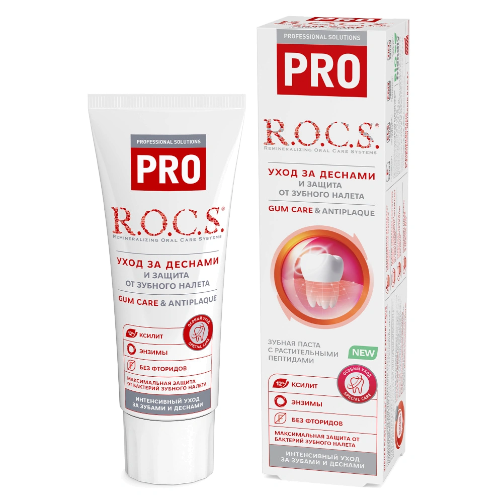 Зубная паста ROCS R.O.C.S. PRO Gum Care & Antiplaque, 74 г