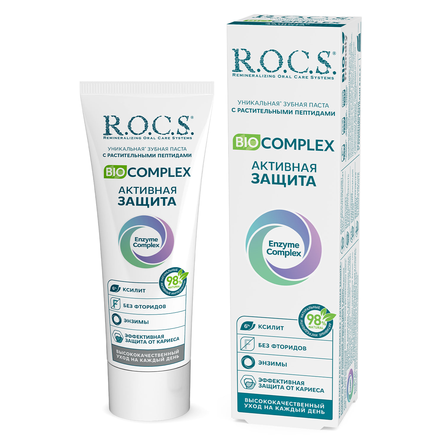 Зубная паста ROCS зубная паста r o c s biocomplex активная защита с растительными пептидами 94 г