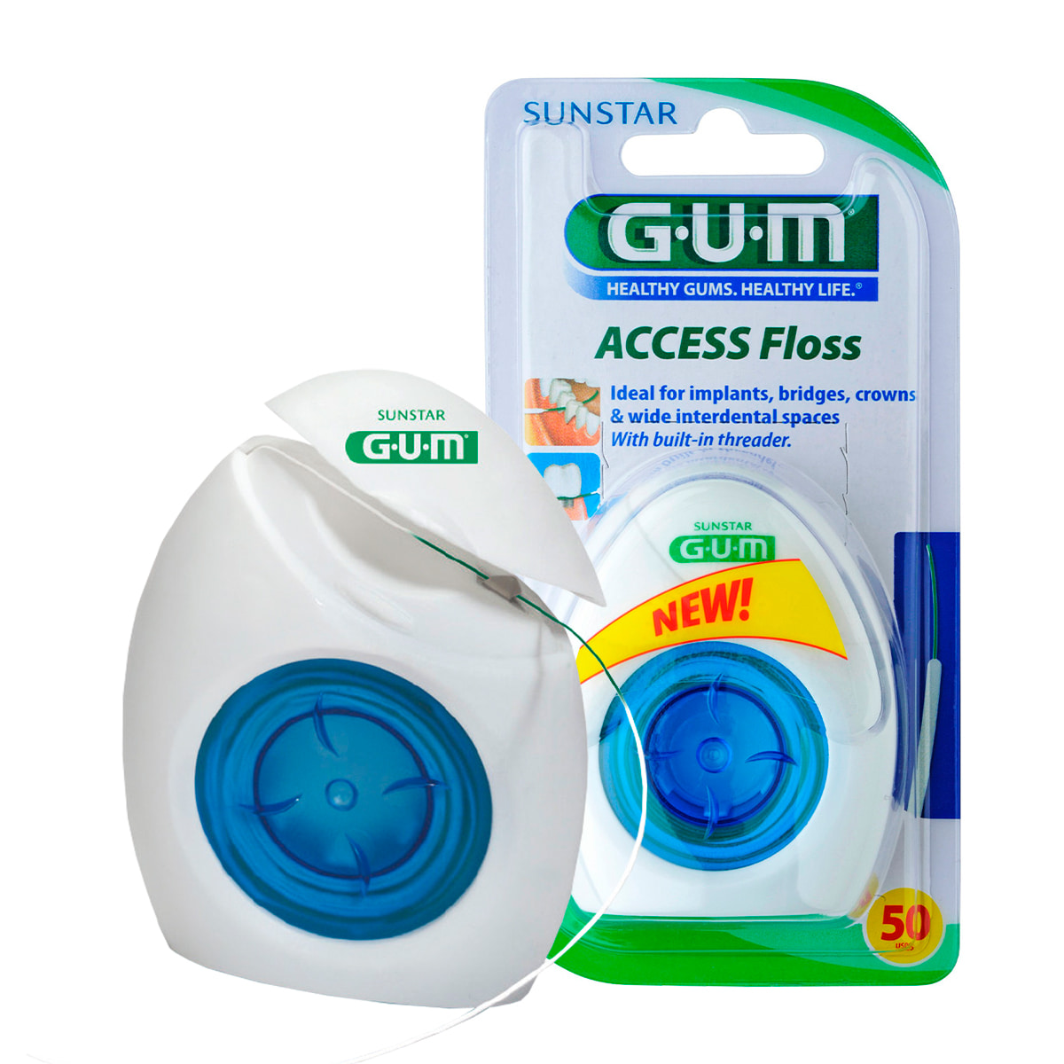 Зубная нить GUM Access Floss для имплантов/брекетов, 30м цена и фото
