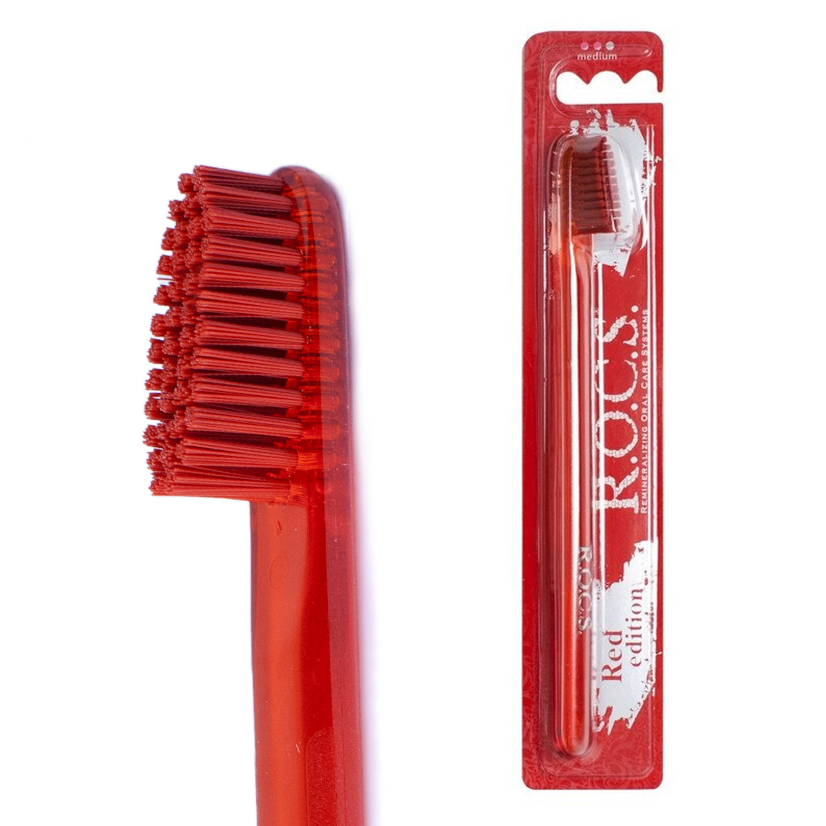 цена Зубная щетка ROCS Red Edition Красная