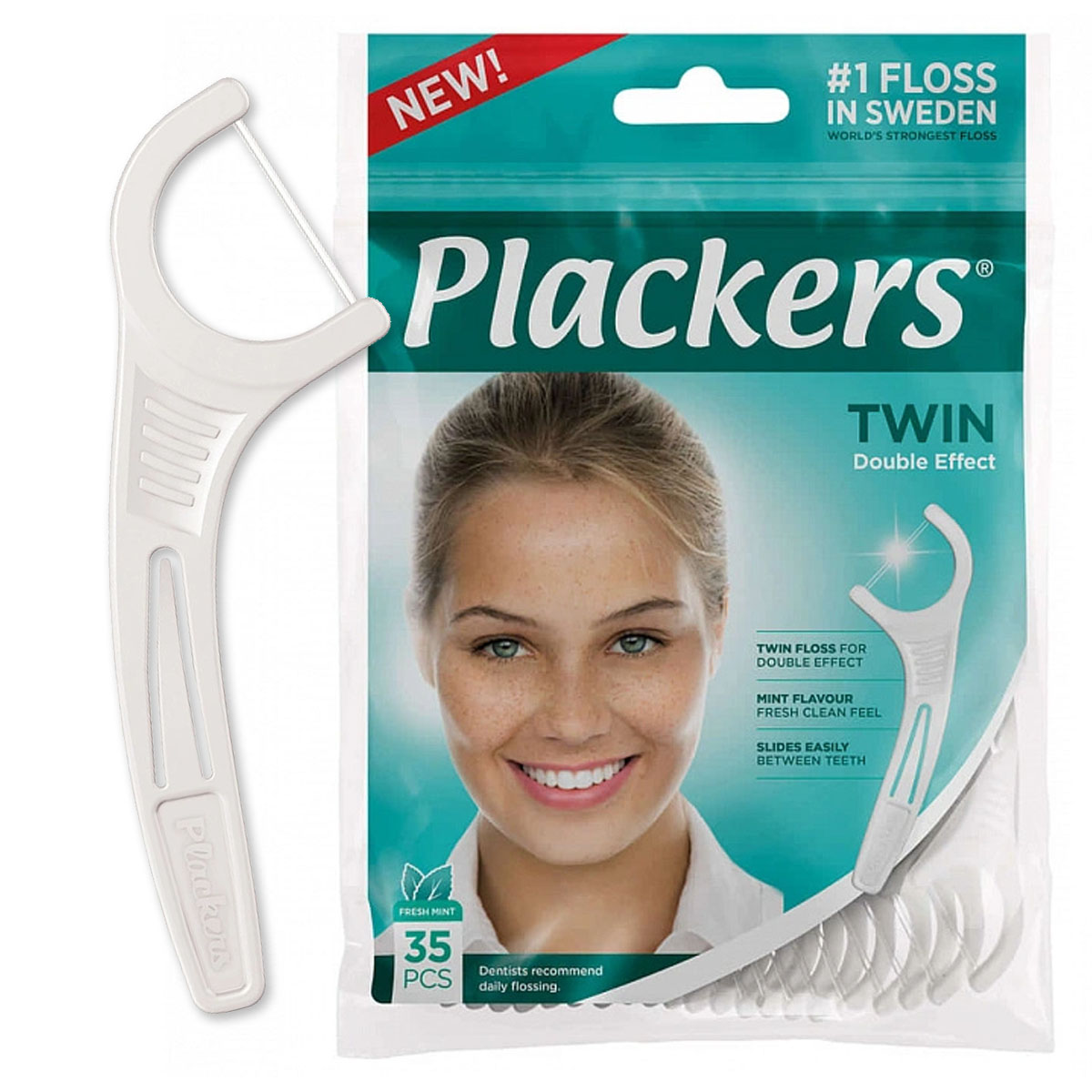 Зубная нить Plackers Twin