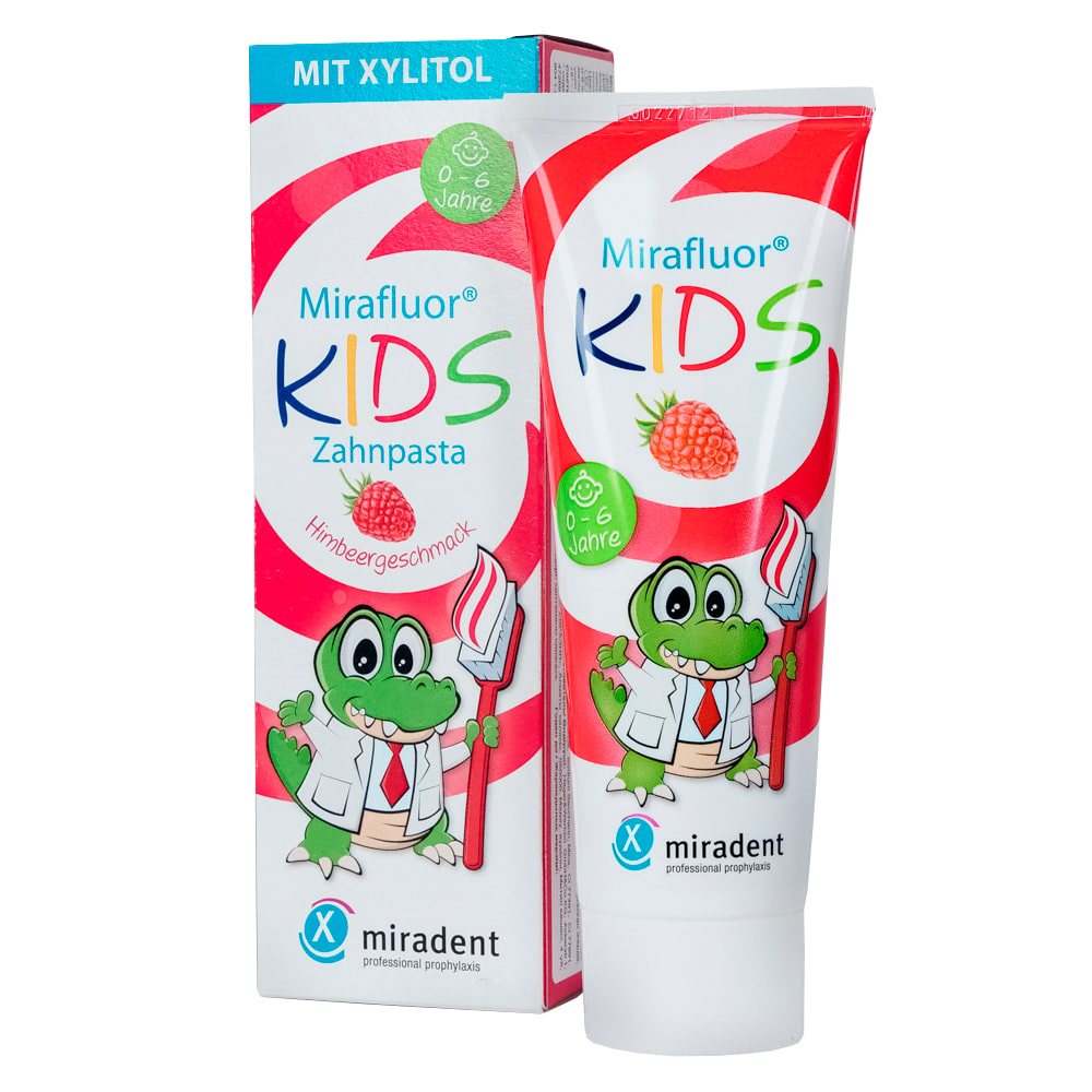 Зубная паста miradent Mirafluor kids (с 0 до 6 лет), 75 мл