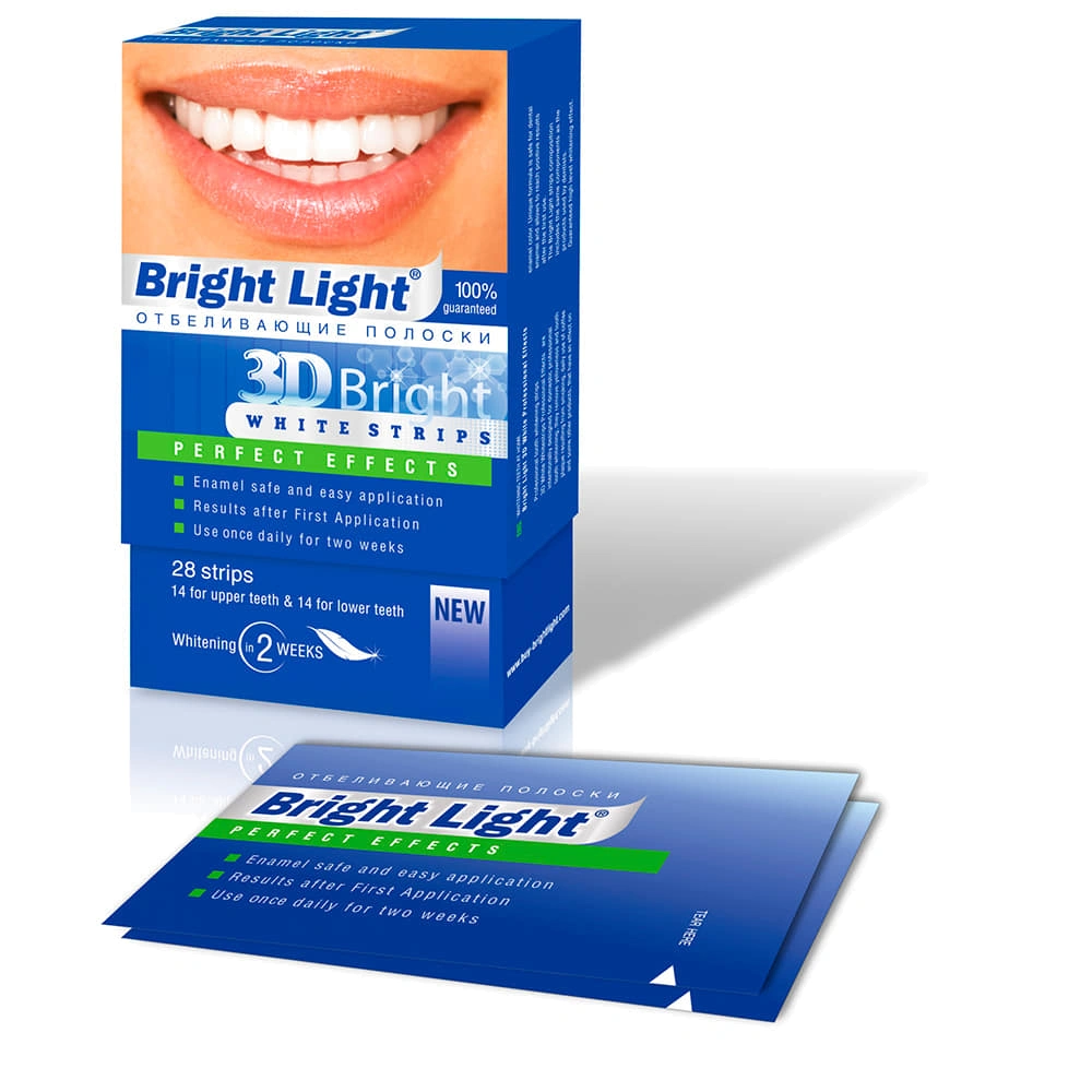 Отбеливающие полоски Bright Light Perfect Effects для чувствительных зубов полоски bright light night effects ночные