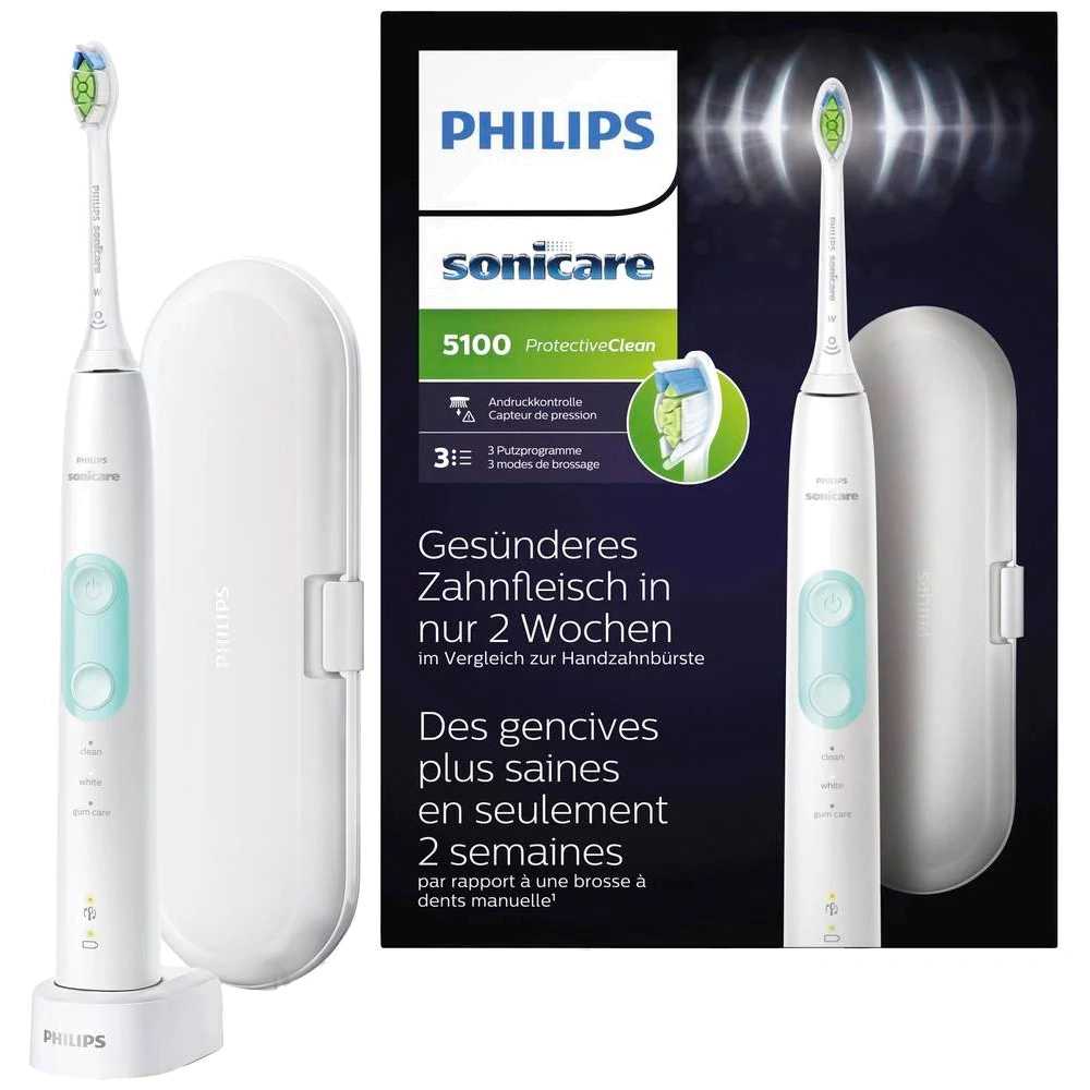 Электрическая зубная щетка Philips HX6857/11 ProtectiveClean 5100 электрическая зубная щетка philips sonicare protectiveclean 5100 hx6850 57