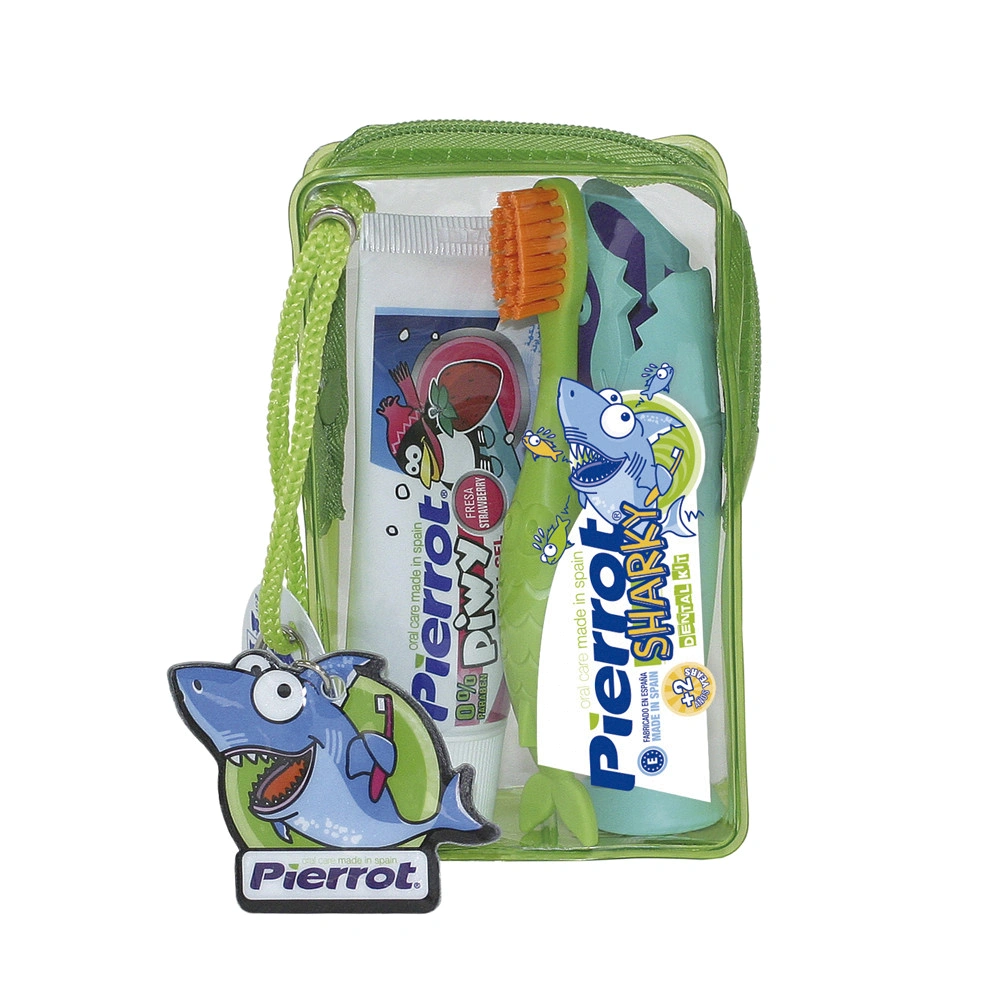 Дорожный набор (щетка + набор) Pierrot Sharky Dental Kit (от 2 до 8 лет)