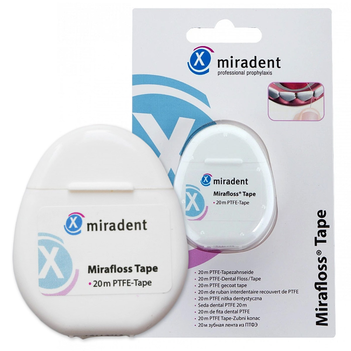Зубная нить miradent curaprox нить межзубная тефлоновая с хлоргексидином 35 м 1 шт
