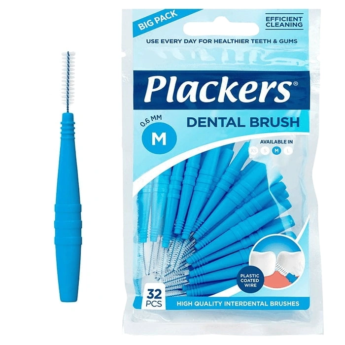 

Межзубный ершик Plackers, Синий, Dental Brush (0,6) синие 32 шт