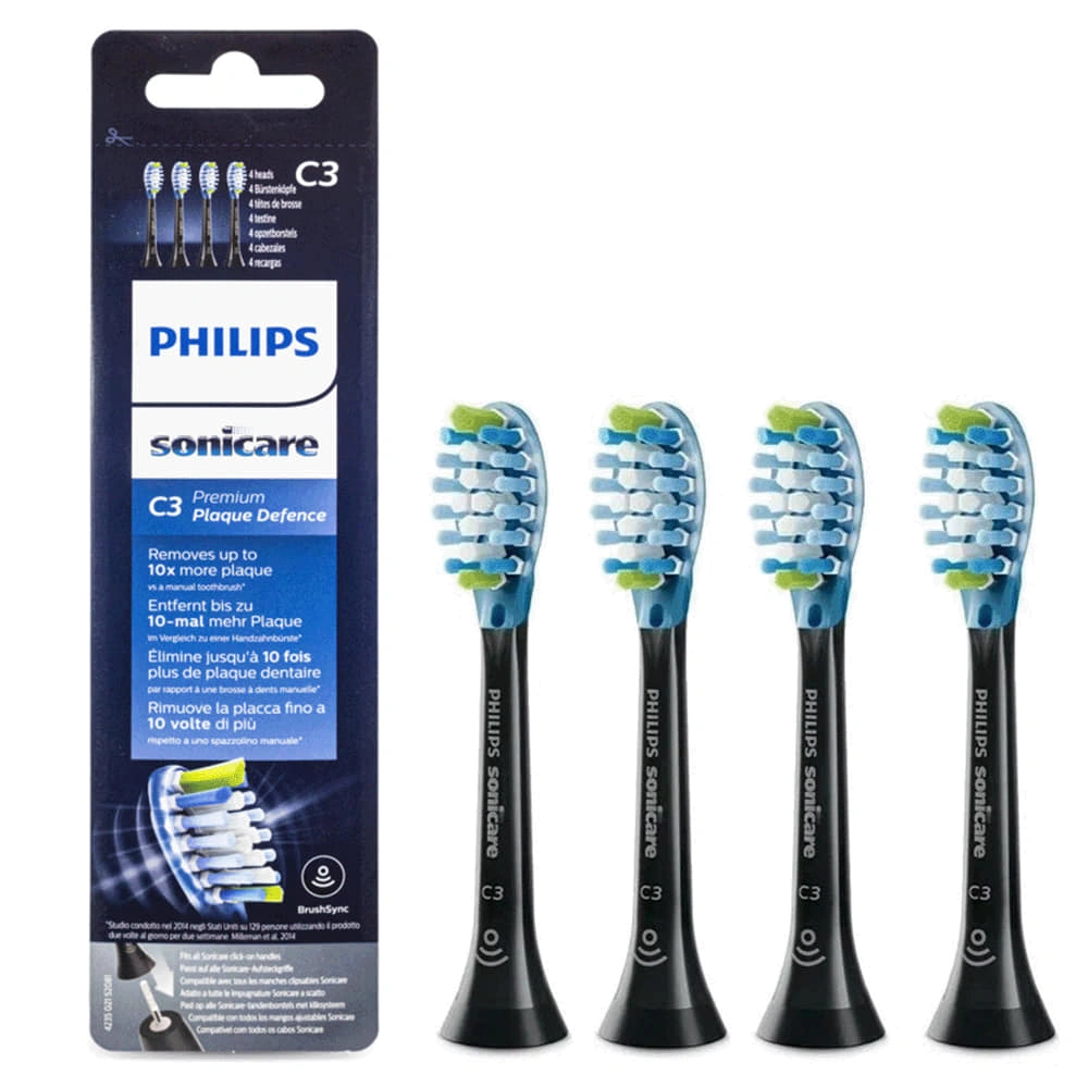 Комплект насадок Philips C3 Premium Plaque Control HX9044/33 (4 шт) насадка для зубных щеток philips hx6012 07 sonicare proresults 2 шт