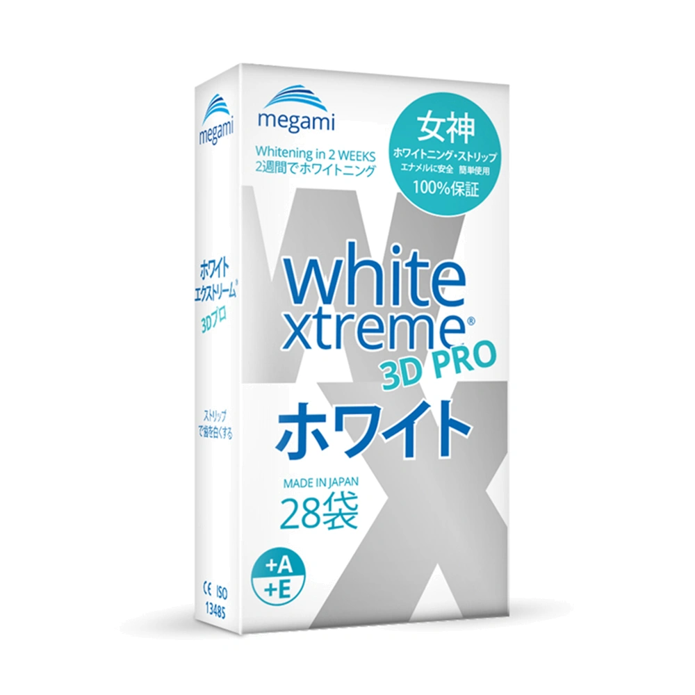 Отбеливающие полоски MEGAMI WHITE XTREME 3D PRO для чувствительных зубов