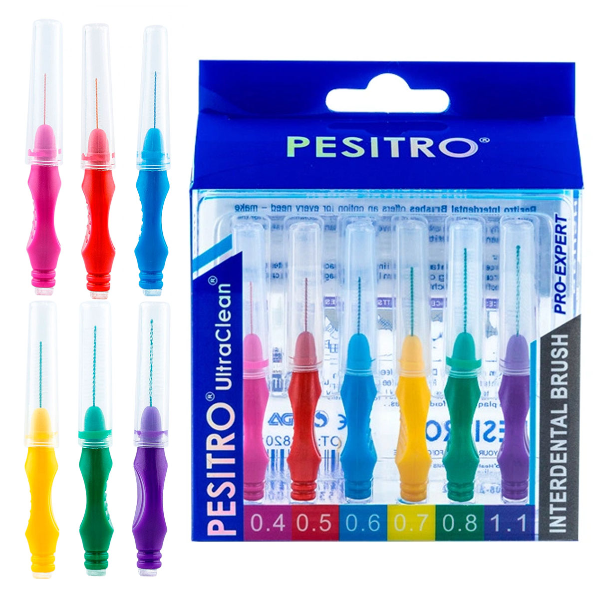 Наборы ершиков PESITRO Pesitro ultra clean ассорти, 6 шт 20 шт изогнутые межзубные щётки для чистки зубов