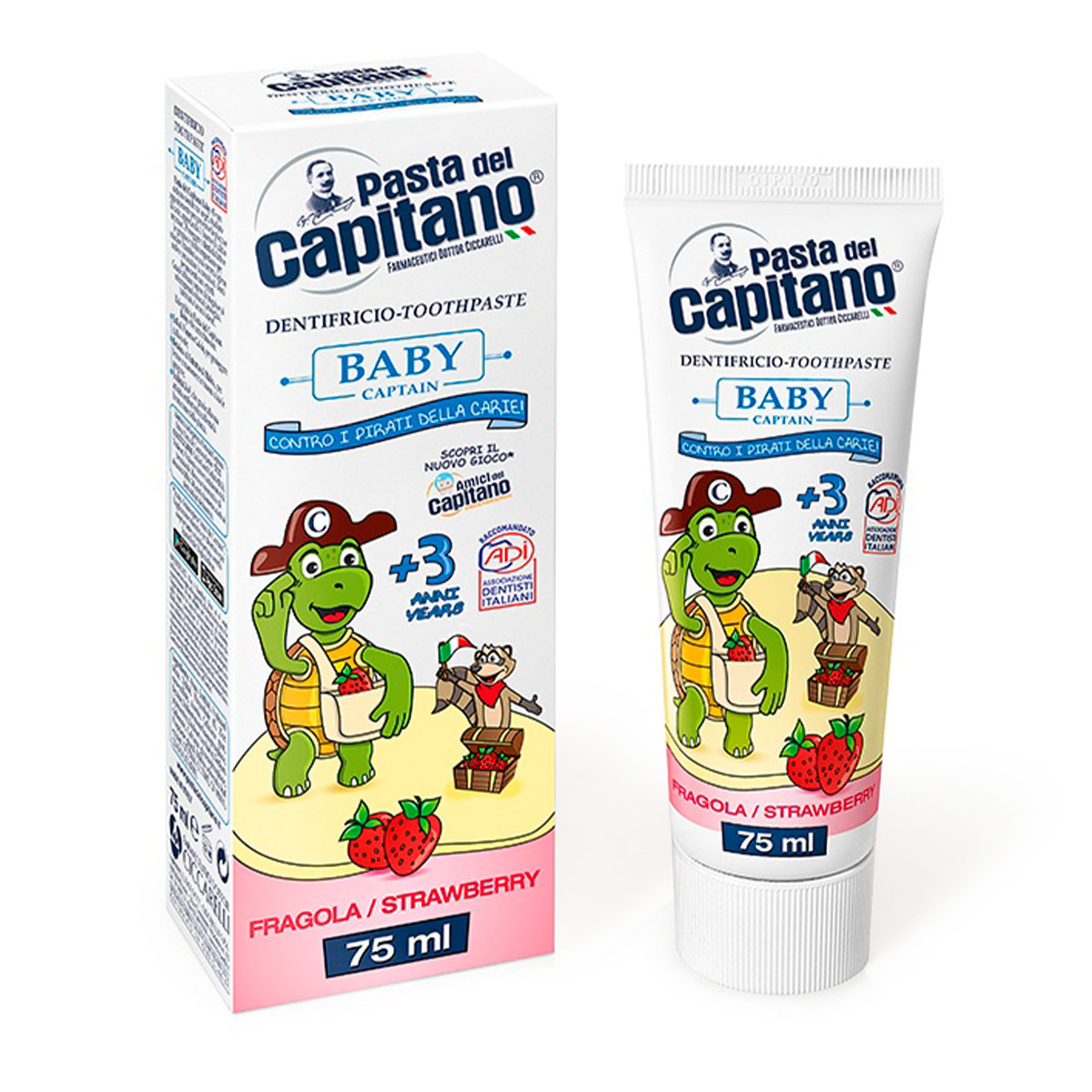 Зубная паста Pasta Del Capitano Pasta del Capitano BABY Strawberry зубная паста pasta del capitano baby strawberry 3 клубничная 75 мл детская 8002140035005