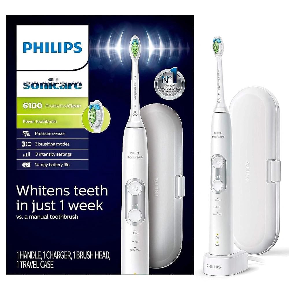 Электрическая зубная щетка Philips ProtectiveClean 6100 HX6877/21 электрическая зубная щетка philips sonicare protectiveclean 4300