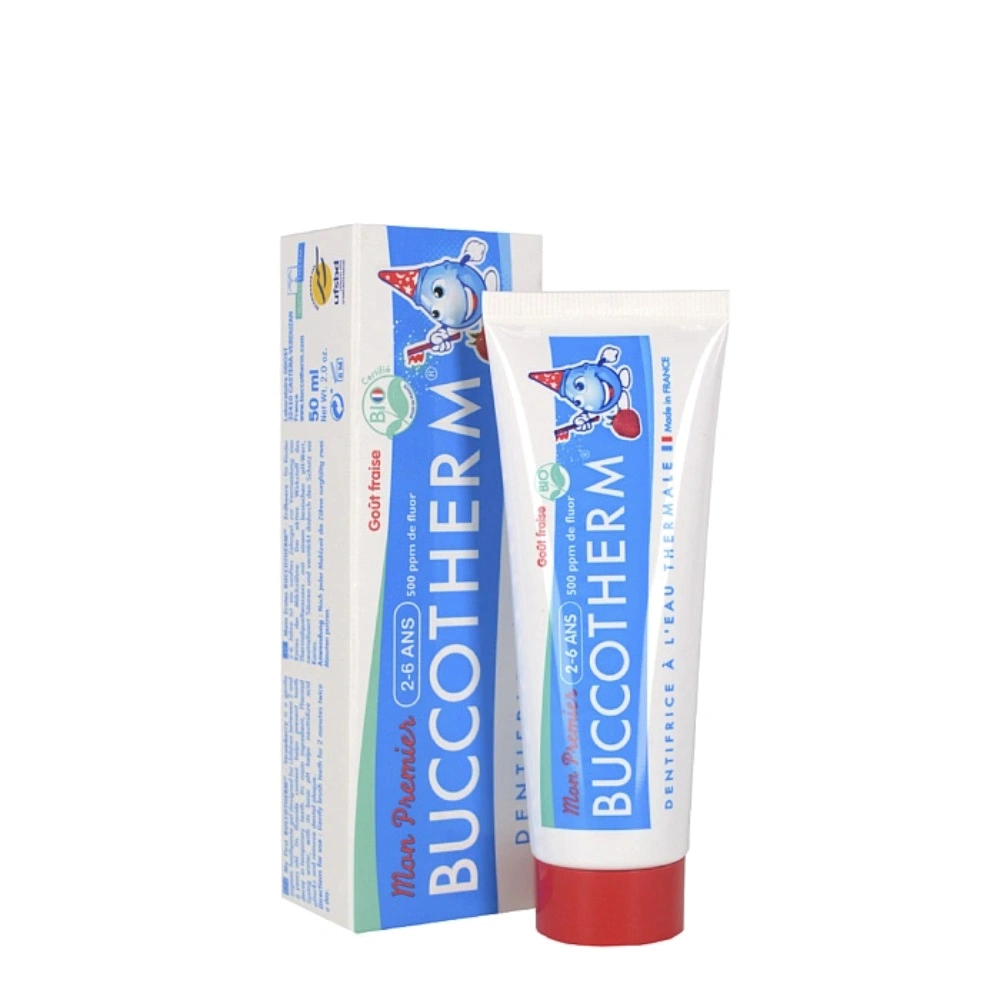 Зубная паста Buccotherm со вкусом клубники (от 2 до 6 лет) детская зубная паста умка со вкусом яблока 2 штуки по 65 грамм от 2 лет до 6 лет