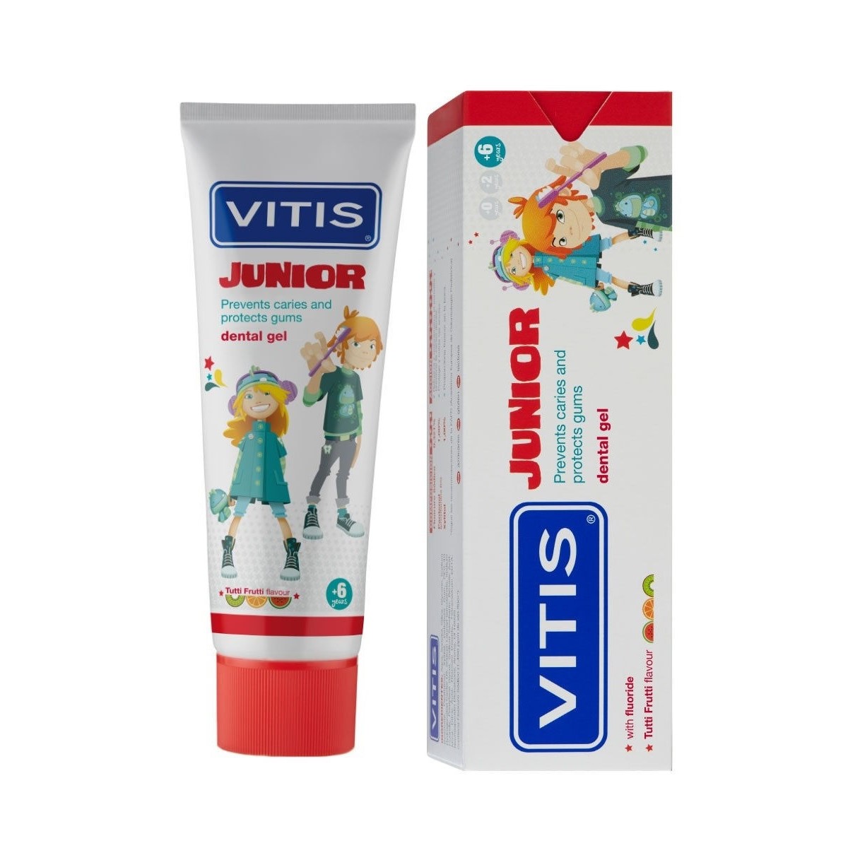 Зубная паста Vitis Junior от 6 лет зубная паста гель vitis junior со вкусом тутти фрутти от 6 лет 75 мл