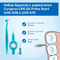 Набор ёршиков с держателем Curaprox CPS 06 (0,6 мм), 5 шт - изображение 3