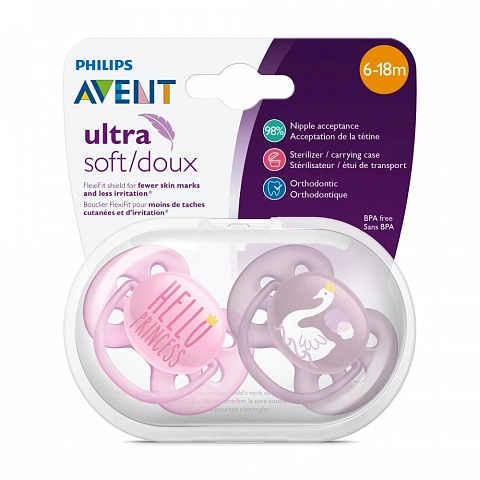 Соска-пустышка Philips AVENT Ultra Soft 6-18мес (2 шт) с рисунком SCF223/02 - изображение 6