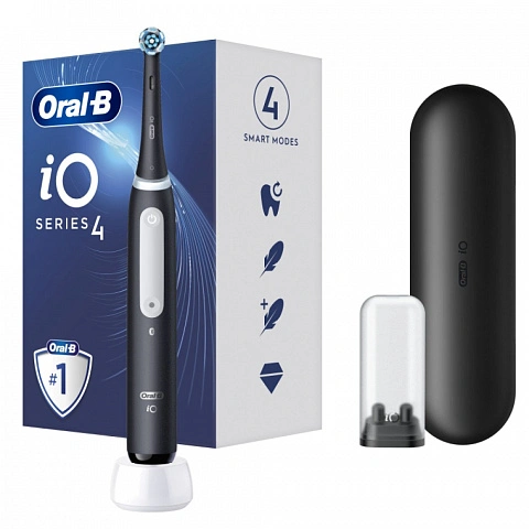 Электрическая зубная щётка Oral-B iO Series 4 iOG4.1B6.2DK Black + дорожный чехол - изображение 1