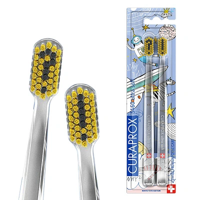 Curaprox CS 5460 Ultra-Soft Toothbrush, Hento Toto Special Edition, Pack of  2