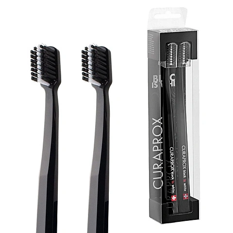 2 зубные щетки CURAPROX 5100 Ultrasoft Black is White - изображение 1
