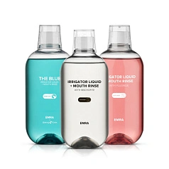 Набор из 3 жидкостей для ирригатора Emra The Blue, Антикариес, С хлоргексидином