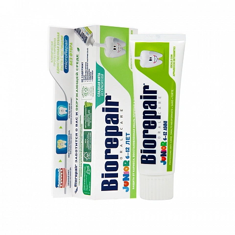Зубная паста Biorepair Junior со вкусом мяты (от 6 до 12 лет) - изображение 1