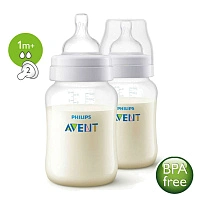 Бутылочка Philips AVENT Anti-colic 1мес+, 260 мл (2 шт) SCF813/27 - изображение 1