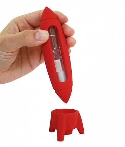 Песочные часы для контроля времени чистки J-me Rocket Timer красные - изображение 2