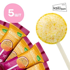 Леденец на палочке Ksilibon Bio Lollipop Маракуйя, 5 шт