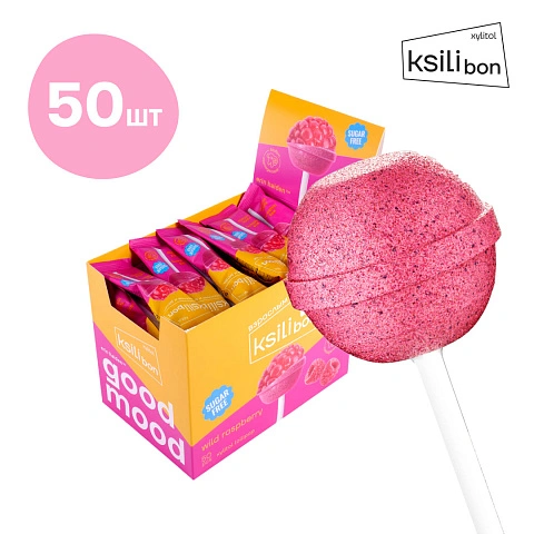 Леденец на палочке Ksilibon Lollipop Дикая малина, 50 шт. - изображение 1