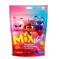 Леденец на палочке Xylitol Lollipop MIX клубника/черника/кола, 6 шт