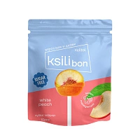 Леденец на палочке Ksilibon Lollipop Белый персик, 10 шт