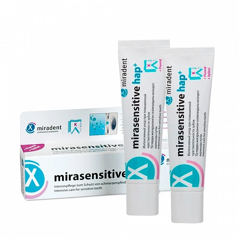 Набор из 2 паст miradent mirasensitive hap+ для чувствительных зубов, 20 мл x 2 - изображение 1