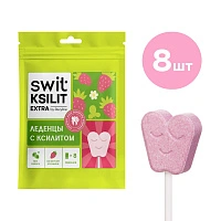 Леденец на палочке Swit Ksilit by Revyline Клубника, 8 шт