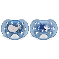 Соска-пустышка Philips AVENT Ultra Soft 6-18мес (2 шт) с рисунком SCF223/03 - изображение 1