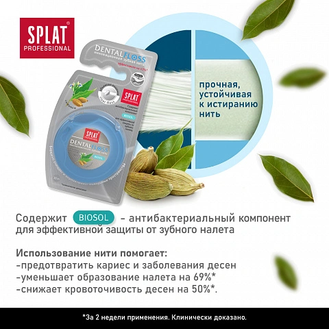 Вощеная нить Splat Dental Floss с кардамоном, 30 м - изображение 5