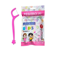 Детская зубная нить с держателем Pesitro Flosser Kids с ксилитом, 30 шт