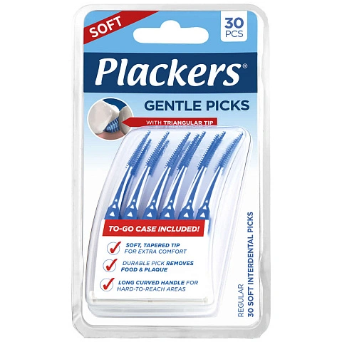 Силиконовые зубочистки Plackers Gentle Picks (0,5 мм), 30 шт - изображение 1
