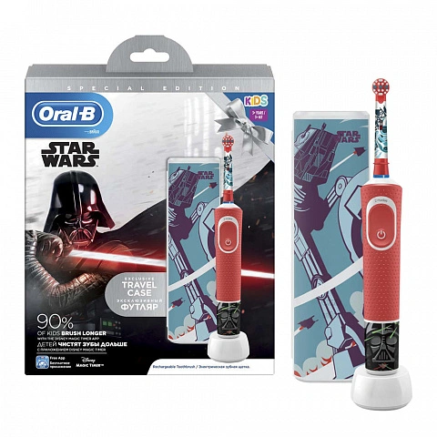 Электрическая зубная щетка Oral-B Vitality Kids Star Wars D100.413.2KX с футляром - изображение 1