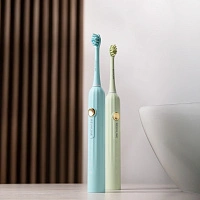 Набор из 2 электрических зубных щеток Revyline RL 075 DUO Limpet shell + Lime cream - изображение 7