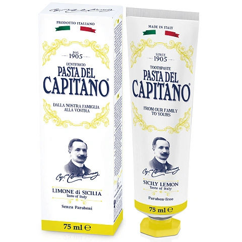 Зубная паста Pasta Del Capitano Sicily Lemon (сицилийский лимон), 75 мл - изображение 1