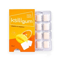Жевательная резинка Ksilibon Gum Манго-апельсин, 12 шт.