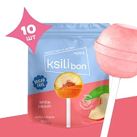 Леденец на палочке Ksilibon Lollipop Белый персик, 10 шт