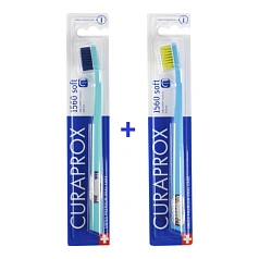 Набор из 2 щёток Curaprox 1560 Soft Мятная/ Голубая