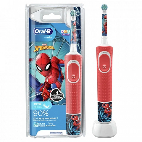 Электрическая зубная щетка Oral-B Vitality Kids Spiderman D100.413.2K - изображение 1