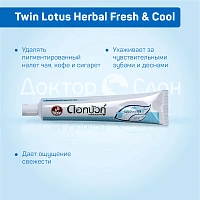 Зубная паста Twin Lotus Herbal Fresh & Cool Свежие травы, 100 гр
