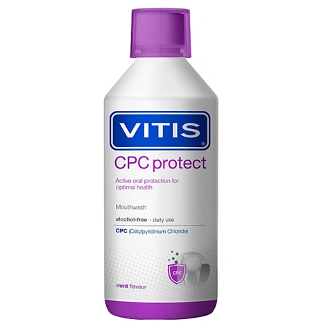 Ополаскиватель Vitis CPC Protect с цетилпиридиния хлоридом 0,07%, 500мл - изображение 1